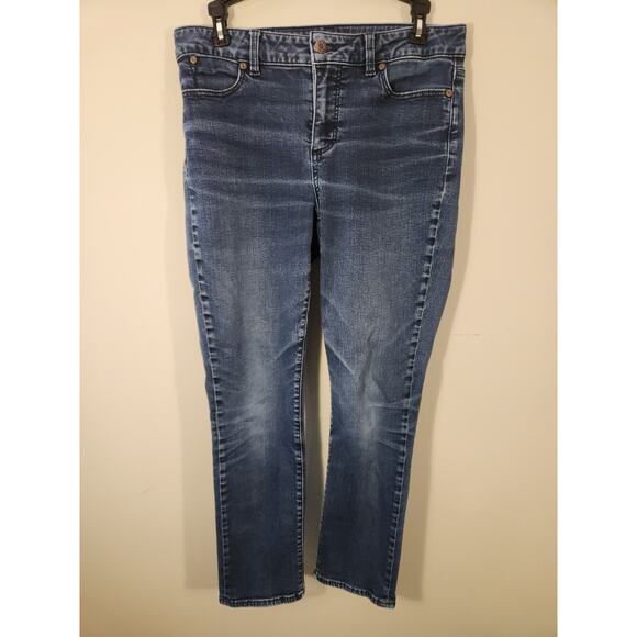 Talbots Jeans Womens 8P 8 Petite Blue Heritage Straight Whiskers - Picture 6 of 10